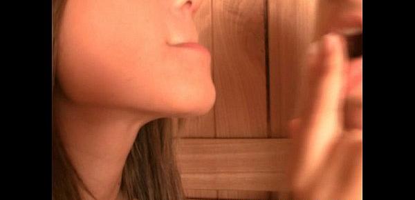  Little Caprice and Sabrina Blond kissing and finger fucking in sauna